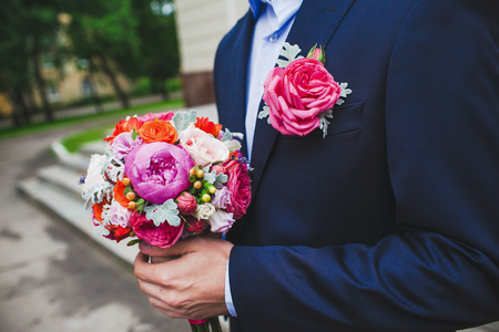 close up of wedding bouquetの写真素材