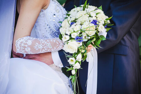 close up of wedding bouquetの写真素材