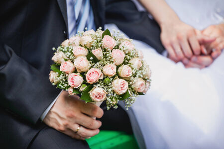 close up of wedding bouquetの写真素材