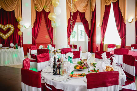 Table set for an event party or wedding receptionのeditorial素材