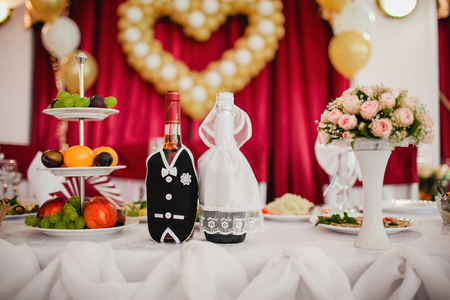 Table set for an event party or wedding receptionの写真素材