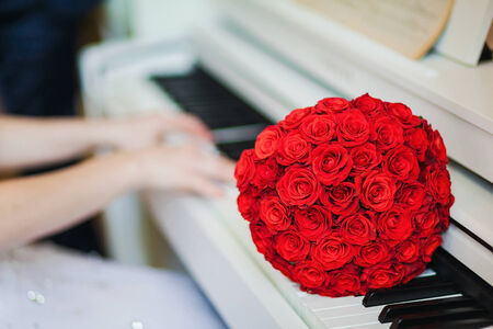 close up of wedding bouquetの写真素材