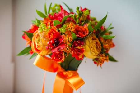 close up of wedding bouquetの写真素材