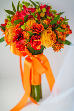 close up of wedding bouquetの写真素材