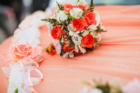 close up of wedding bouquetの写真素材