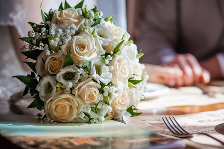 close up of wedding bouquet
