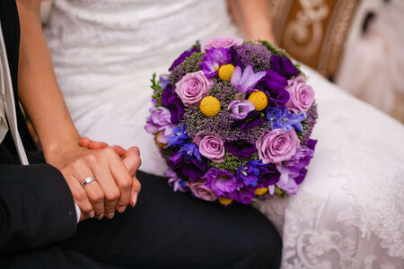 close up of wedding bouquetの写真素材