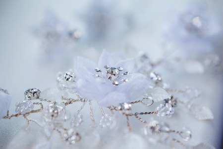 beautiful wedding dress close upの写真素材