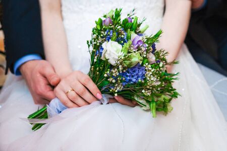close up of wedding bouquetの写真素材