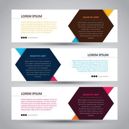 Three Simple Banner Template Mock Upのイラスト素材