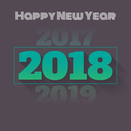 A Vector Illustration of Happy New Year 2018 with Vanishing 2017 and 2019のイラスト素材