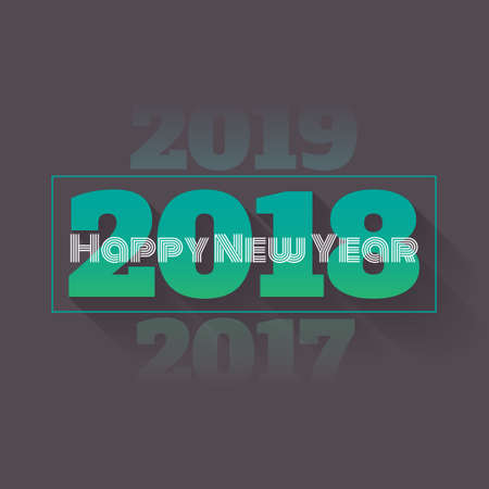 Vector Illustration of Happy New Year 2018 with Vanishing 2017 and 2019のイラスト素材