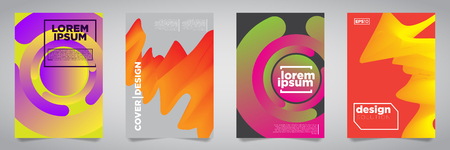 Colorful Futuristic Minimalist Covers Design. EPS10 Vector Illustration.のイラスト素材