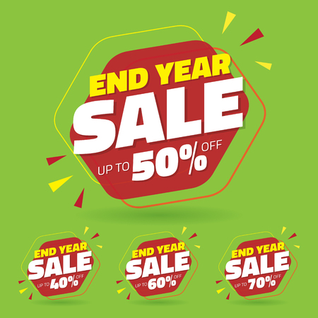 Sale Tag Marketing Retail Element Design with Multiple Discount Set - Vectorのイラスト素材