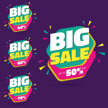 Sale Tag Marketing Retail Element Design with Multiple Discount Set - Vectorのイラスト素材