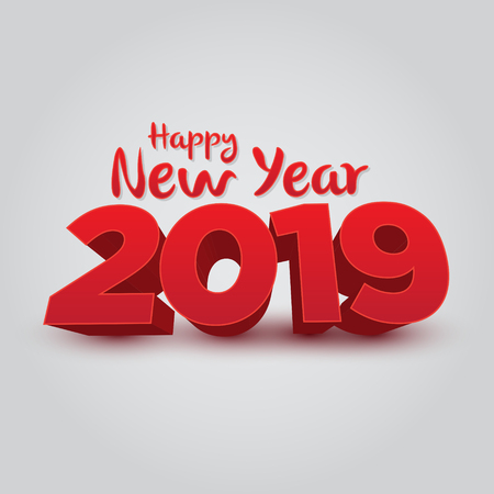 Happy New Year 2019 - 3D Vectorのイラスト素材