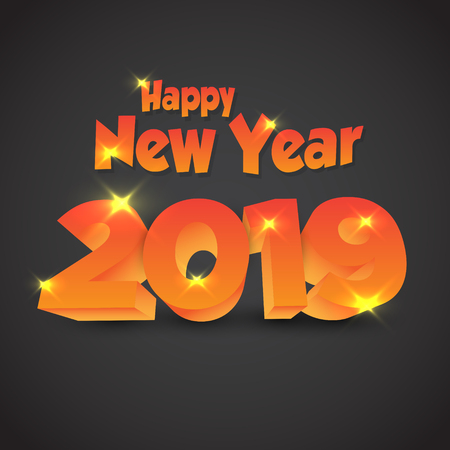 Happy New Year 2019 - 3D Vectorのイラスト素材