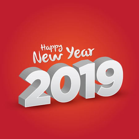 Happy New Year 2019 - 3D Vectorのイラスト素材