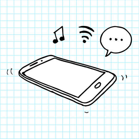 Hand drawn Smartphone. Smartphone icon design element. Logo element illustration.のイラスト素材