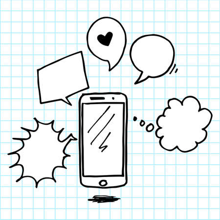 Hand drawn Smartphone. Smartphone icon design element. Logo element illustration.のイラスト素材