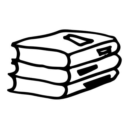 Hand Drawn book doodle icon isolated on white background. vector illustration.のイラスト素材