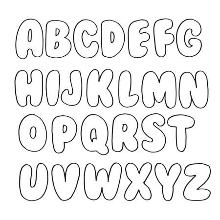element design vector. Hand drawn doodle font. Set of sketch alphabet. Vector illustration for magazines, printings, web posters, hand drawn typography etc.のイラスト素材