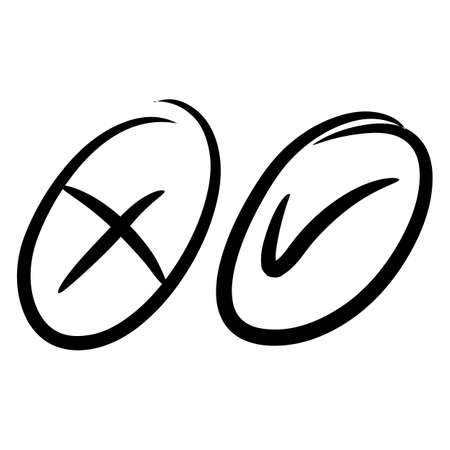 doodle Check marks isolated on white background for design  elementのイラスト素材