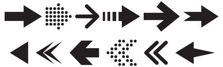 Set of black vector arrows. Arrows vector icon. Arrows vector collection. Vector design elements. Illustration on white background. for business infographic, banner, web and concept design.のイラスト素材