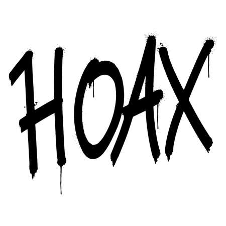 graffiti hoax word sprayed isolated on white background. vector illustration.のイラスト素材