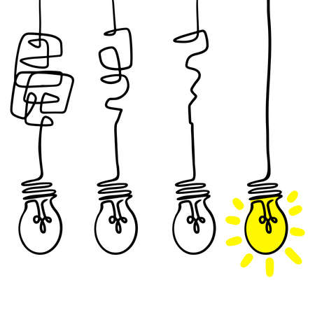 confusion clarity or path vector idea concept. Simplifying the complex . Doodle vector illustration .のイラスト素材