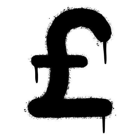 graffiti pound sign sprayed isolated on white background. Currency icon. vector illustration.のイラスト素材