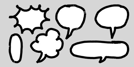 Doodle sketch style of speech bubbles hand drawn illustration. for concept design.のイラスト素材