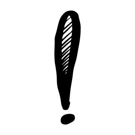 Doodle sketch style of Hand drawn exclamation point vector illustration.のイラスト素材