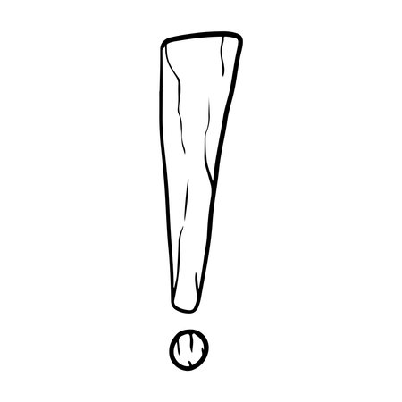 Doodle sketch style of Hand drawn exclamation point vector illustration.のイラスト素材
