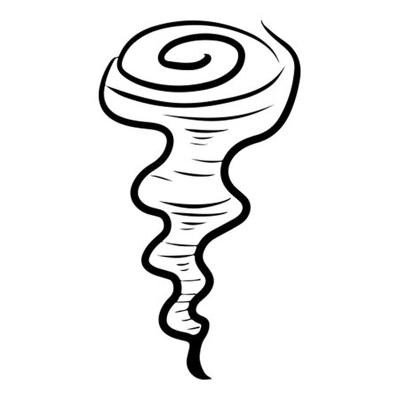 Doodle sketch style of Tornado cartoon hand drawn illustration for concept design.のイラスト素材