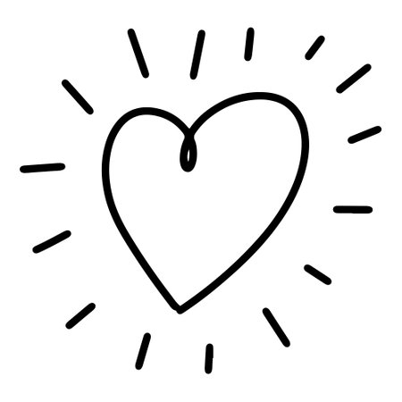 Doodle sketch style of hearts icon vector illustration for concept design.のイラスト素材