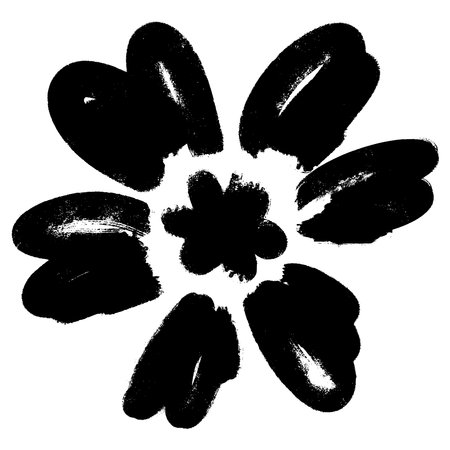 Doodle sketch style of flower symbol vector illustration for concept design. Bold brush drawn flower.のイラスト素材