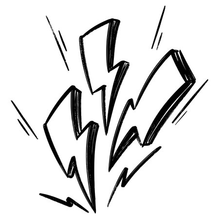 Doodle sketch style of electric lightning bolt symbol vector illustration for concept design.のイラスト素材
