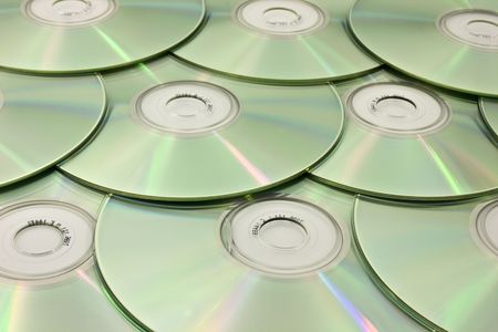 Optical discs laid out in an attractive pattern
