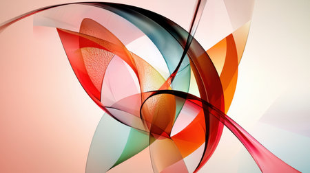 Vibrant abstract artwork featuring colorful shapes and fluid lines. This artistic design captures motion and creativity, perfect for modern interior decor or digital projects.の素材