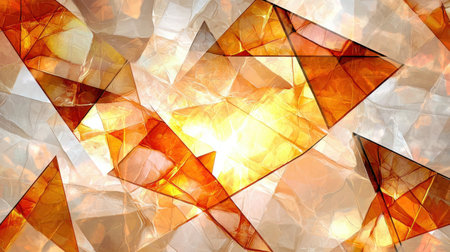 This abstract image features a captivating blend of orange and white geometric shapes that create a warm and inviting atmosphere. Perfect for modern designs.の素材