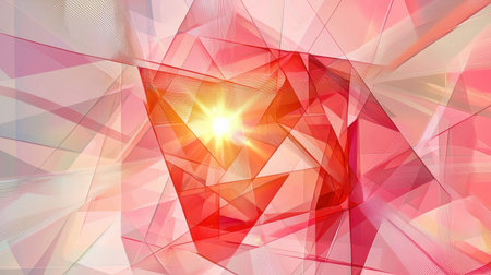 Vibrant abstract geometric pattern featuring bright colors and dynamic shapes. A stunning interplay of light and transparency creates a lively atmosphere.の素材