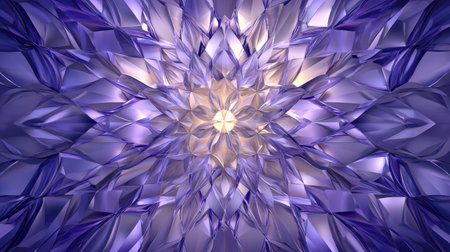 Discover an intricate abstract pattern in shades of purple, featuring geometric shapes radiating outward. This vibrant design offers a modern and artistic backdrop for creative projects.の素材