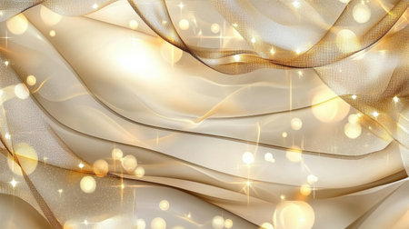 This elegant abstract background features soft flowing textures with a shimmering golden hue. Perfect for designs that evoke luxury and warmth.の素材