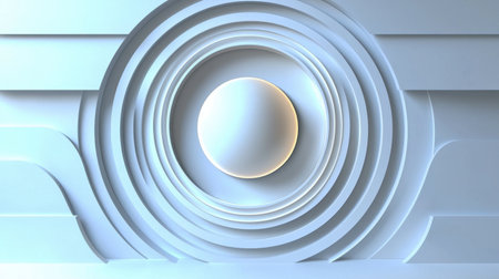 A visually striking abstract illustration featuring layered circles and soft lighting, creating a modern and elegant design suitable for various creative projects.の素材