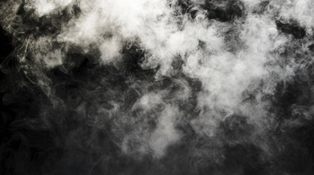 This image showcases dense white smoke swirling against a dark background, creating an atmospheric effect perfect for artistic and dramatic compositions.の素材