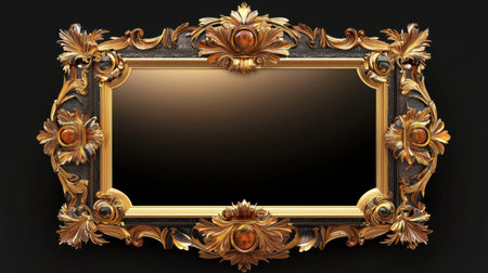 This stunning ornate vintage mirror frame features intricate gold detailing, perfect for enhancing any interior space. Ideal for art and photography displays.の素材