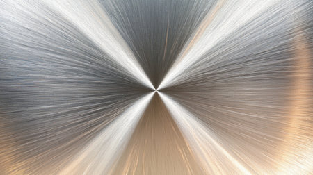 Captivating abstract image of a metal texture showcasing radiating lines and a bright gradient effect. Ideal for modern design projects and art displays.の素材