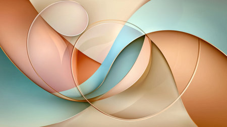This captivating abstract image features smooth curves in soft pastel tones, creating a serene visual experience ideal for modern design projects or wallpaper.の素材