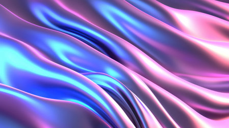 This image showcases smooth and colorful fabric waves, with vibrant light reflections. The flowing textures create an elegant, artistic atmosphere perfect for creative backgrounds.の素材
